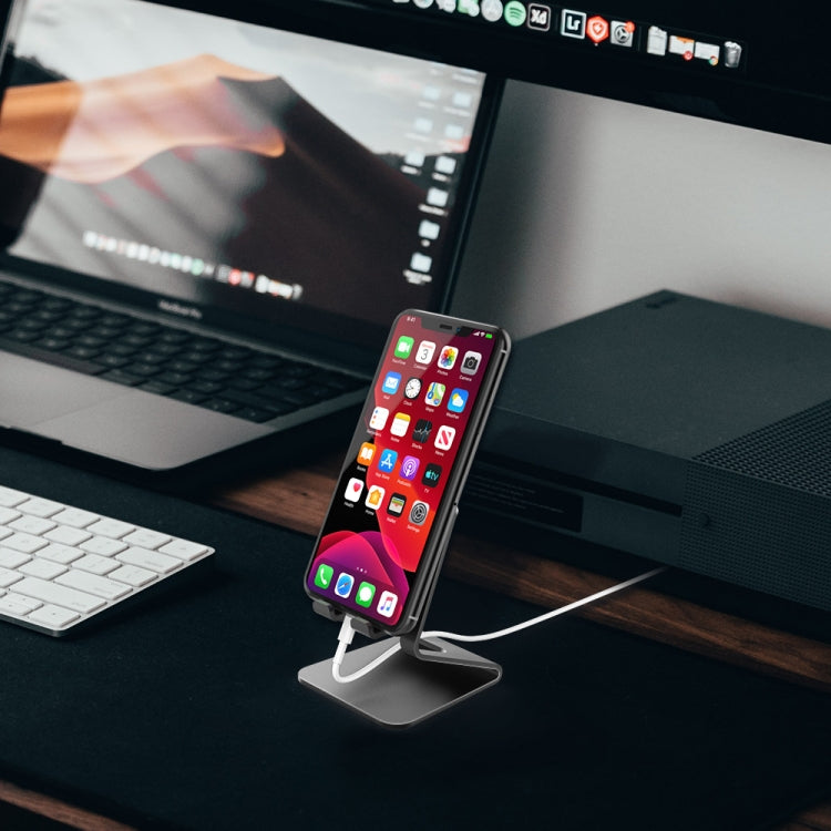 AhaStyle ST02 Mobile Phone Aluminum Alloy Fixed Bracket Storage Charging Base(Black) by AhaStyle