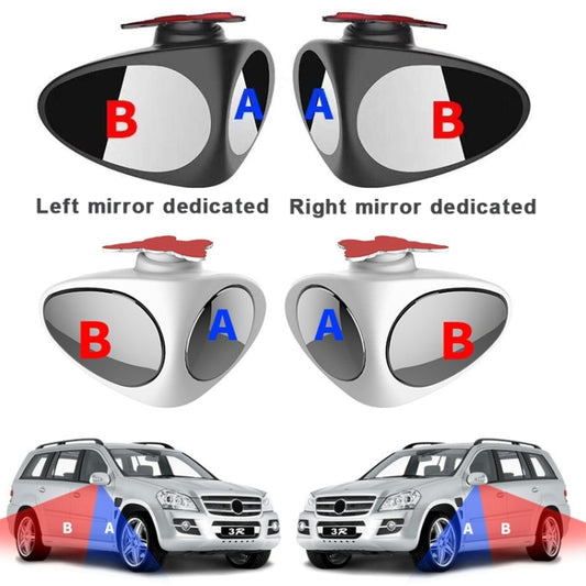 2 in 1 Car Blind Spot Mirror Reversing Parking Wide Angle Mirror 360 Degree Rotation Adjustable Convex Rear View Mirror(Black Left) by buy2fix