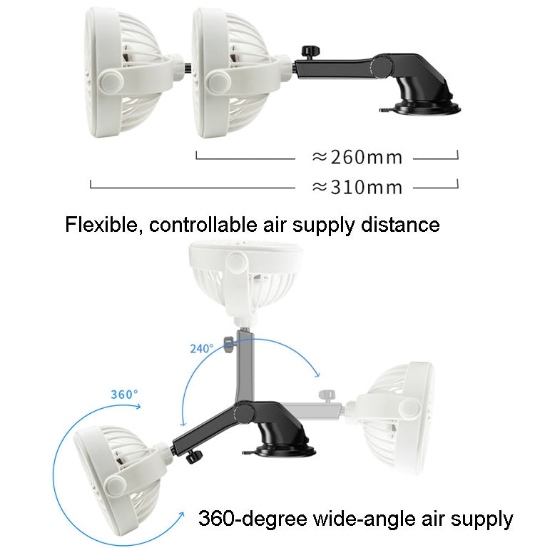 Car Suction Cup Fan Desktop Dormitory Office Kitchen Fan(White) - Heating & Fans by buy2fix | Online Shopping UK | buy2fix