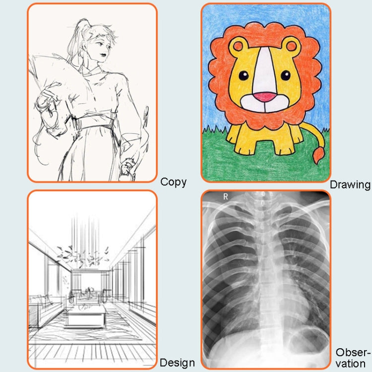 A4-D28B Rechargeable Copy Desk Drawing Board, Specification: With Charging Line+UK Plug Adapter by buy2fix