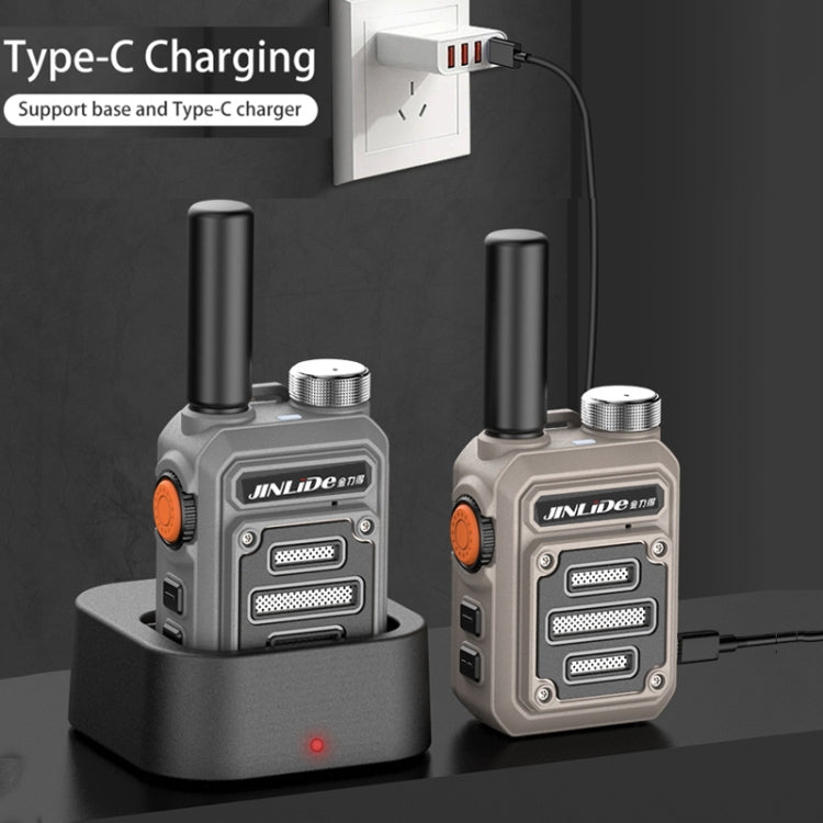 JINLIDE 3-5km 8W 6000mAh Hand-held Walkie Talkie Wireless Copy Frequency Ham Radio, CN Plug(Yellow) - Handheld Walkie Talkie by buy2fix | Online Shopping UK | buy2fix