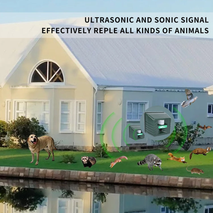 SK131 Garden Outdoor Ultrasonic Rat Repeller Snake Repelle Farm Animal Driving Device(US Plug) by buy2fix