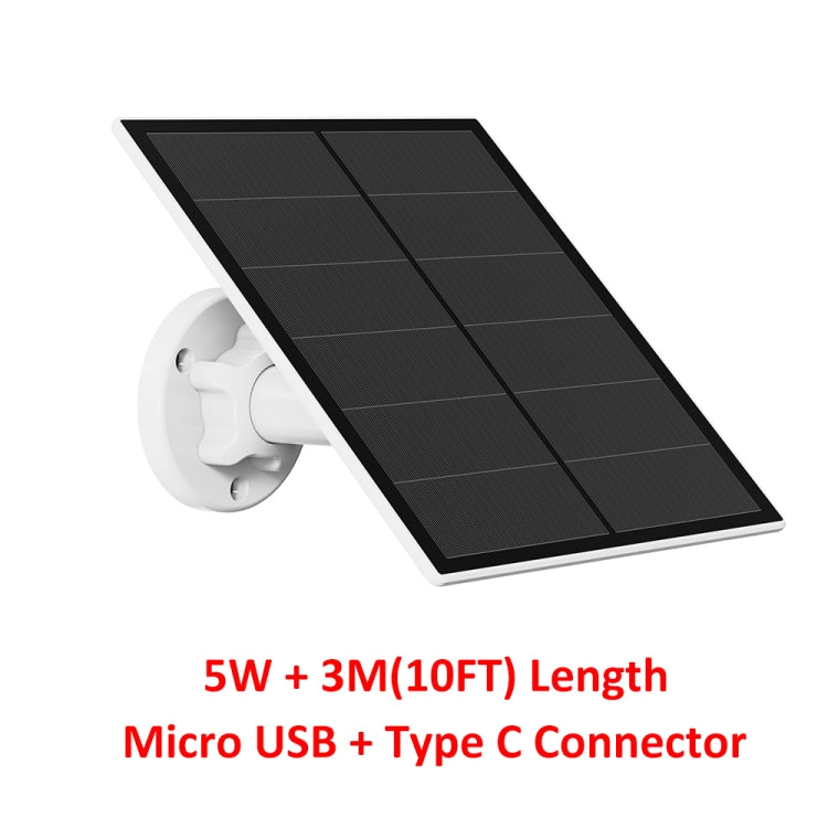 5W Monocrystalline Silicon Outdoor Camera Solar Panel Support USB&Type-C/USB-C Interface - Solar Panels by buy2fix | Online Shopping UK | buy2fix