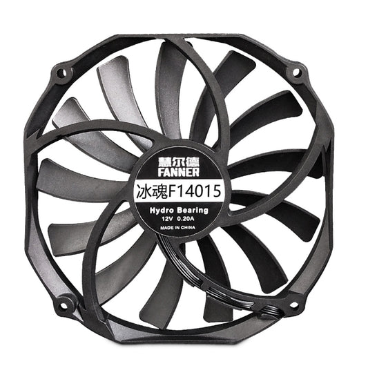 FANNER Ice Soul F14015 4PIN PWM Ultra-thin Chassis Fan Desktop Computer Radiator(Black) by FANNER