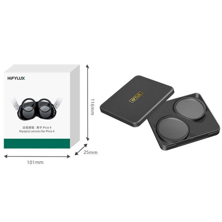 For PICO 4 Hifylux PC-QF25 1pair Magnetic Myopia Glasses Box Non-spherical Resin VR Glasses Accessories(400 Degrees) - VR Accessories by Hifylux | Online Shopping UK | buy2fix
