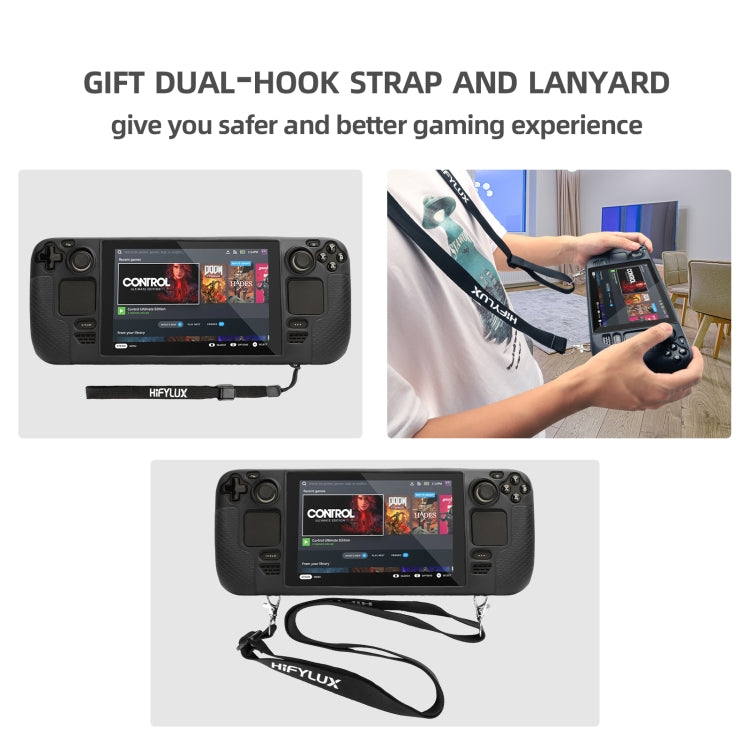 For Steam Deck Hifylux ST-PF14 Game Console Silicone Case Anti-scratch Non-slip Handheld Case Lanyard(Red) by buy2fix
