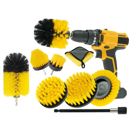 WRS-DS19 9 in 1 Electric Drill Crevice Cleaning Brushes Car Wash Tools Set(9pcs/set) by buy2fix