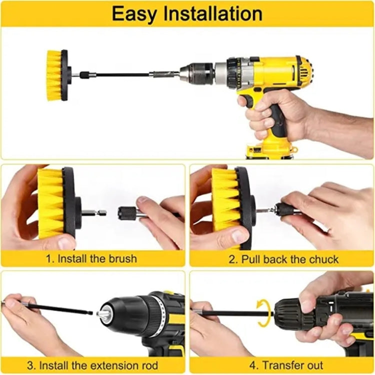 WRS-DS19 9 in 1 Electric Drill Crevice Cleaning Brushes Car Wash Tools Set(9pcs/set) by buy2fix