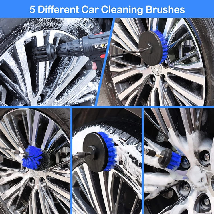 22pcs/set WRS-CS29 Car Wash Cleaning Brush Set Car Interior Crevice Cleaning Electric Drill Brush - by buy2fix | Online Shopping UK | buy2fix