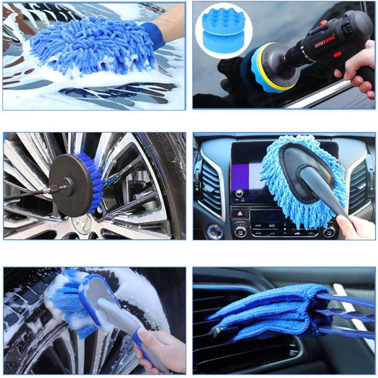 22pcs/set WRS-CS29 Car Wash Cleaning Brush Set Car Interior Crevice Cleaning Electric Drill Brush by buy2fix