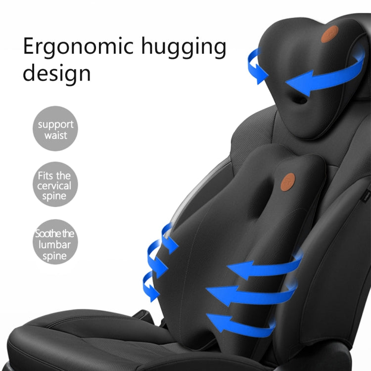 SR-21 Car Lumbar Cushion Headrest Seat Memory Foam Accessories, Style: Ordinary Lumbar Support (Black) - Seat Accessories by buy2fix | Online Shopping UK | buy2fix