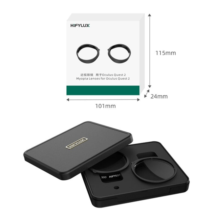 For Oculus Quest 2 Hifylux Q2-QF11 1pair Myopia Lens Frame Aspheric Resin VR Glasses Accessories(300 Degrees) - VR Accessories by Hifylux | Online Shopping UK | buy2fix
