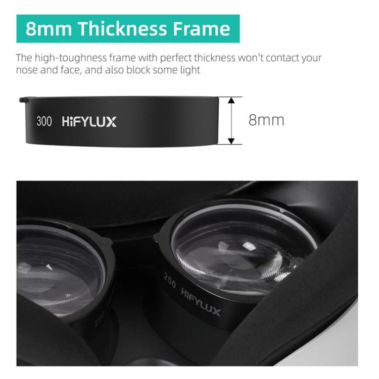For Oculus Quest 2 Hifylux Q2-QF11 1pair Myopia Lens Frame Aspheric Resin VR Glasses Accessories(300 Degrees) - VR Accessories by Hifylux | Online Shopping UK | buy2fix