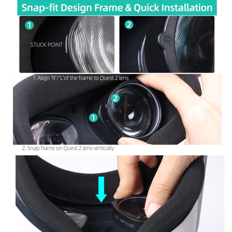 For Oculus Quest 2 Hifylux Q2-QF11 1pair Myopia Lens Frame Aspheric Resin VR Glasses Accessories(300 Degrees) - VR Accessories by Hifylux | Online Shopping UK | buy2fix
