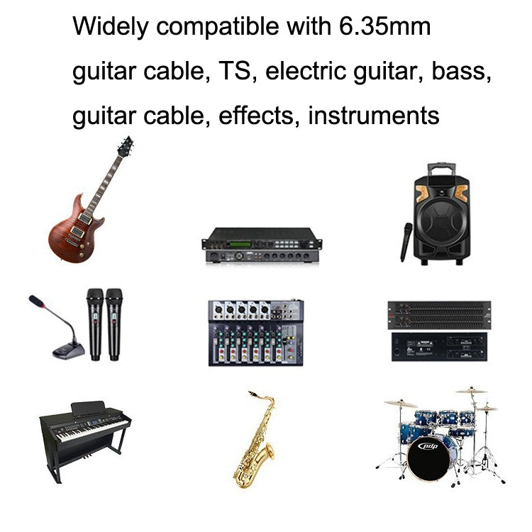8m 2 Straight Head 6.35mm Guitar Cable Oxygen-Free Copper Core TS Large Two-core Cable by buy2fix