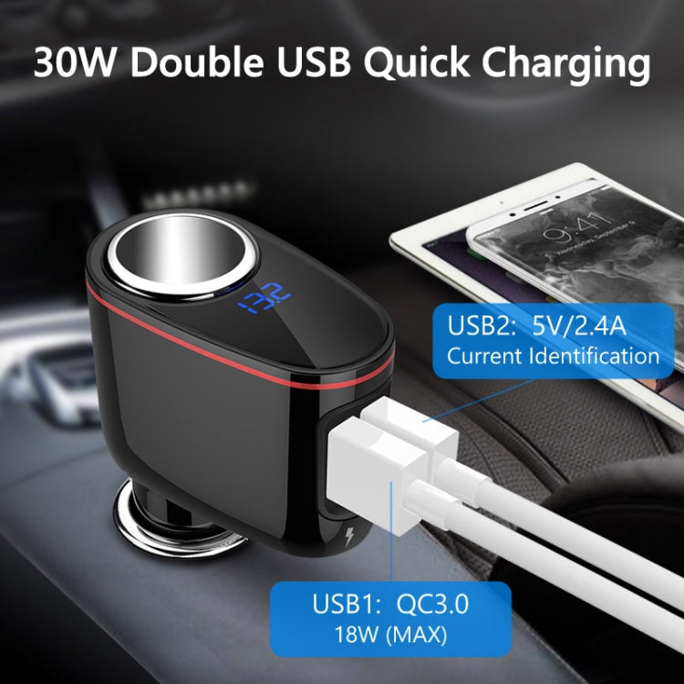 S-06A Multifunctional Car Cigarette Lighter 100W One for Two High Power Charger by buy2fix