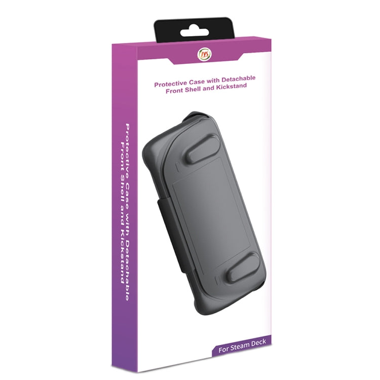 For Steam Deck JYS-SD012 Game Console All-inclusive Protective Case + Detachable Cover Set with Bracket(Black) by buy2fix