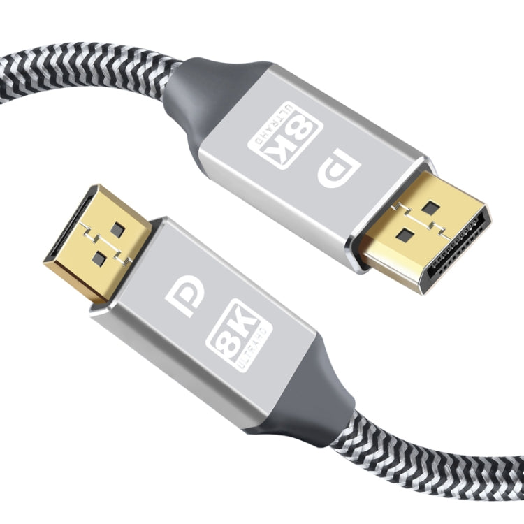 3m 1.4 Version DP Cable Gold-Plated Interface 8K High-Definition Display Computer Cable 30AWG OD:6.3MM With Nylon Mesh(Silver) - by buy2fix | Online Shopping UK | buy2fix