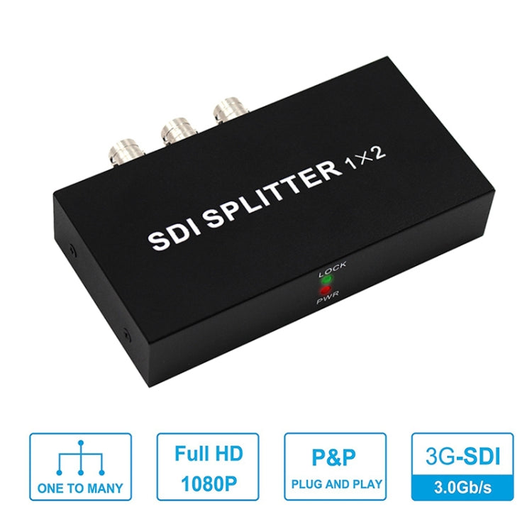 1 In 2 Out SD-SDI / HD-SDI / 3G-SDI Distribution Amplifier Video SDI Splitter(EU Plug) - Splitter by buy2fix | Online Shopping UK | buy2fix