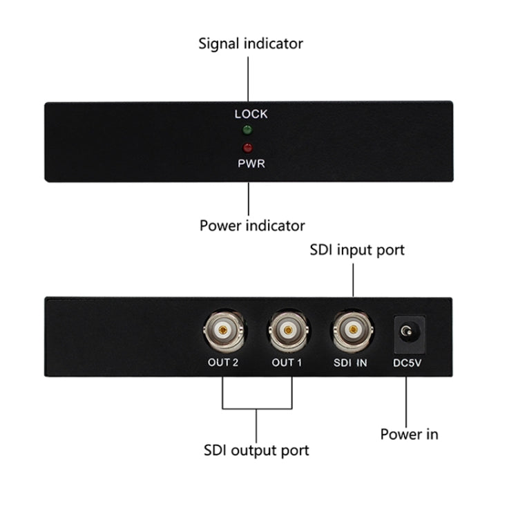 1 In 2 Out SD-SDI / HD-SDI / 3G-SDI Distribution Amplifier Video SDI Splitter(EU Plug) - Splitter by buy2fix | Online Shopping UK | buy2fix