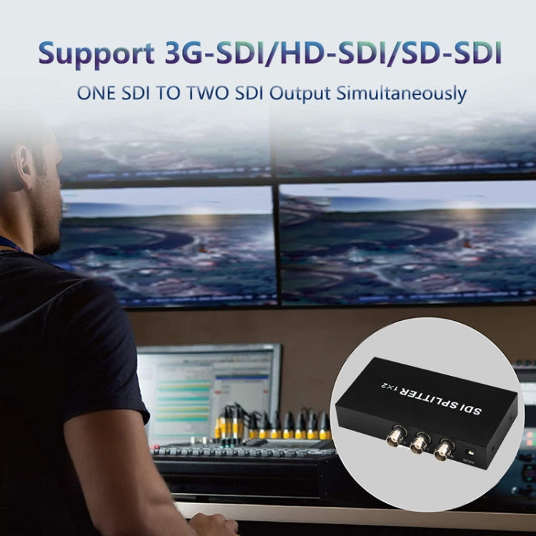 1 In 2 Out SD-SDI / HD-SDI / 3G-SDI Distribution Amplifier Video SDI Splitter(EU Plug) - Splitter by buy2fix | Online Shopping UK | buy2fix