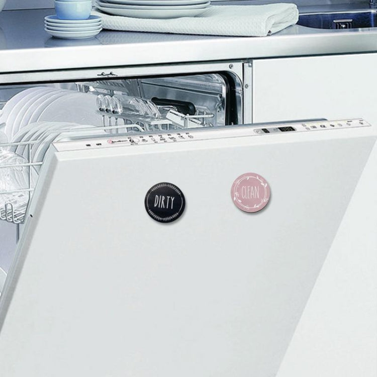 Dishwasher Round Magnet Clean Dirty Sign Double-Sided Dishwasher Magnet Cover(Gray Blue) by buy2fix