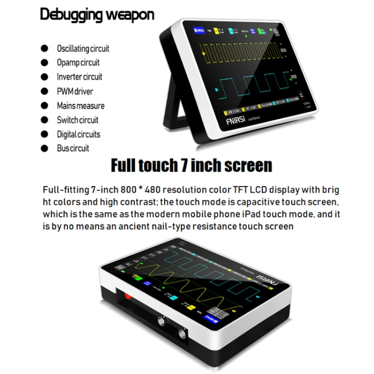 FNIRSI 1013D 1GS Sampling Dual Channel 100M Bandwidth Digital Oscilloscope, US Plug(English) - Digital Multimeter by FNIRSI | Online Shopping UK | buy2fix