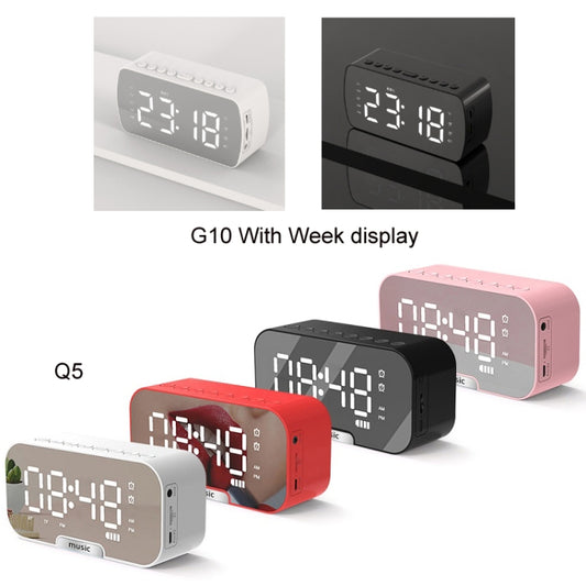Q5 Outdoor Portable Card Bluetooth Speaker Small Clock Radio, Color: White 1400mAh by buy2fix