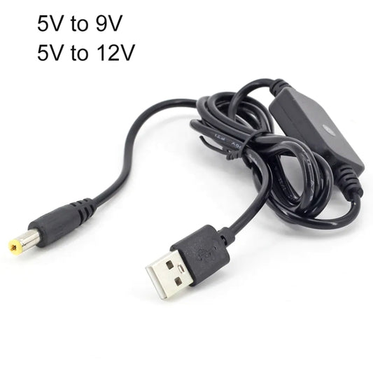 2pcs DC 5V To 12V USB Booster Cable Mobile Power Monitoring Power Cord by buy2fix