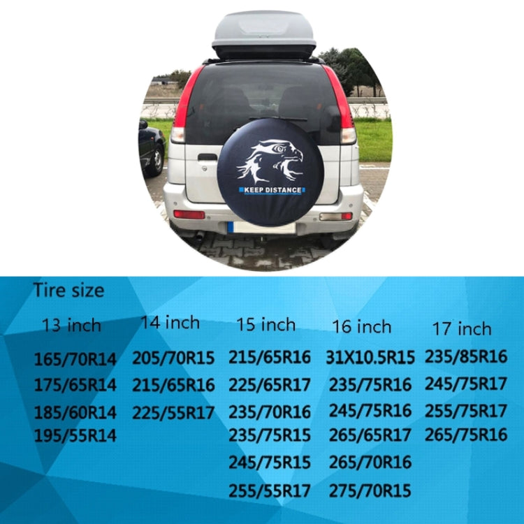 15 inch PVC Faux Leather Spare Wheel Cover Rear Tire Protector by buy2fix