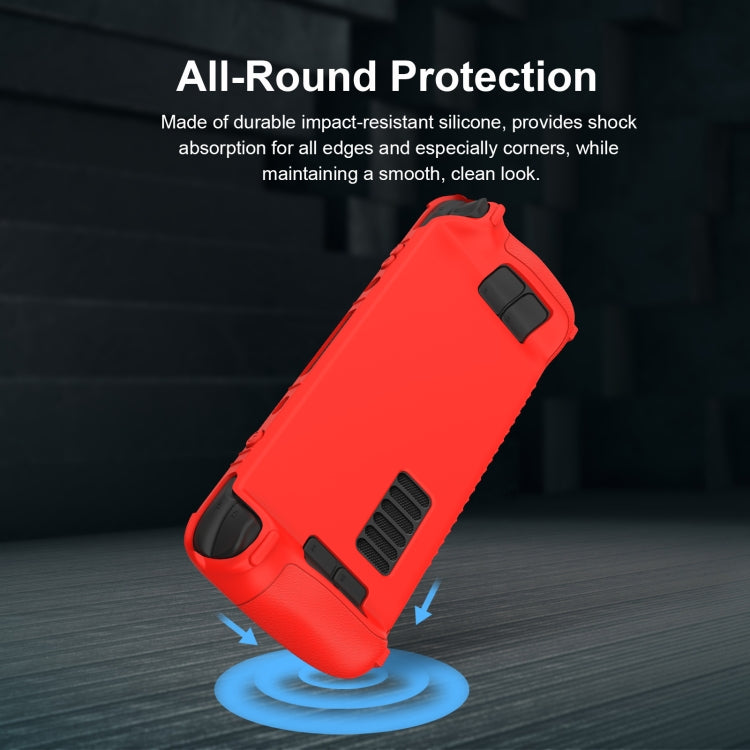 For Steam Deck Game Controller Soft Silicone Protective Cover Case With 4pcs Key Cap(Luminous Blue) by buy2fix