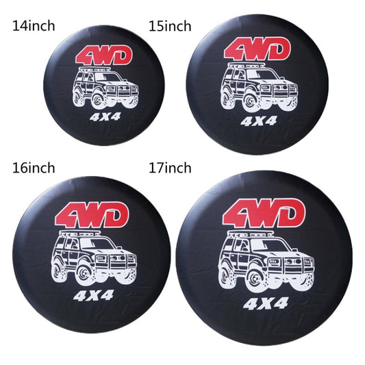 14 inch PVC Faux Leather Spare Wheel Cover Rear Tire Protector by buy2fix