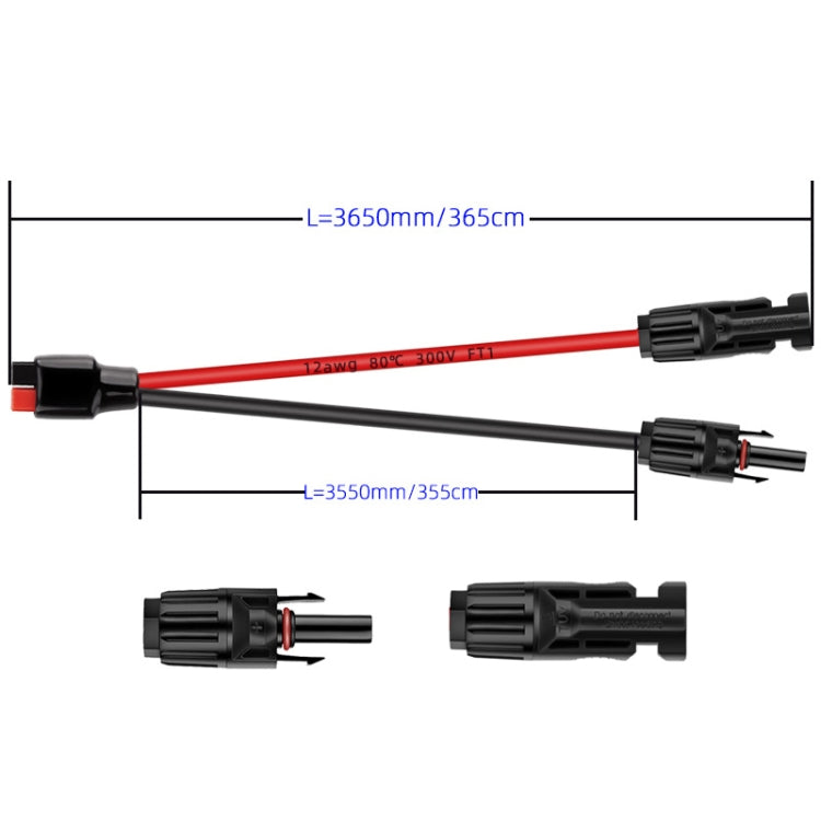 3.65m MC4 to 30A Anderson Mobile Energy Storage Battery Charging Cable - DIY Cables by buy2fix | Online Shopping UK | buy2fix
