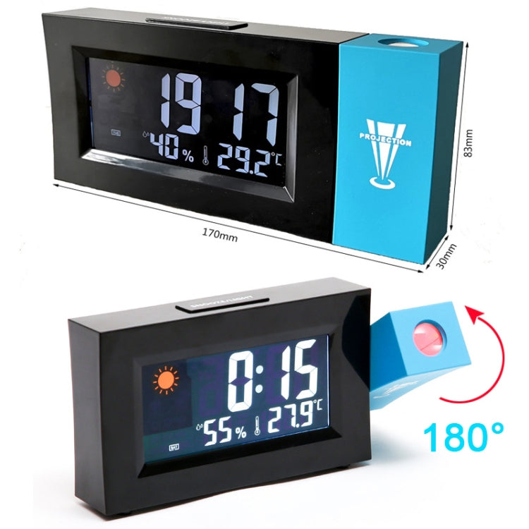 8290 Electronic Colour Screen Weather Clock Weather Forecast Projection Clock Rotatable Digital Clock With USB Cable - Novelty Clock by buy2fix | Online Shopping UK | buy2fix