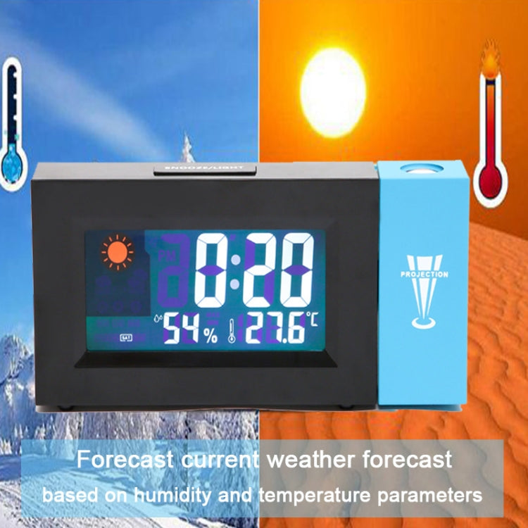 8290 Electronic Colour Screen Weather Clock Weather Forecast Projection Clock Rotatable Digital Clock With USB Cable - Novelty Clock by buy2fix | Online Shopping UK | buy2fix