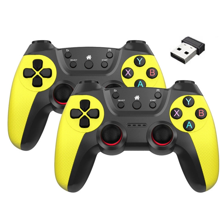 KM-029 2.4G One for Two Doubles Wireless Controller Support PC / Linux / Android / TVbox(Lemon Yellow) - Gamepads by buy2fix | Online Shopping UK | buy2fix
