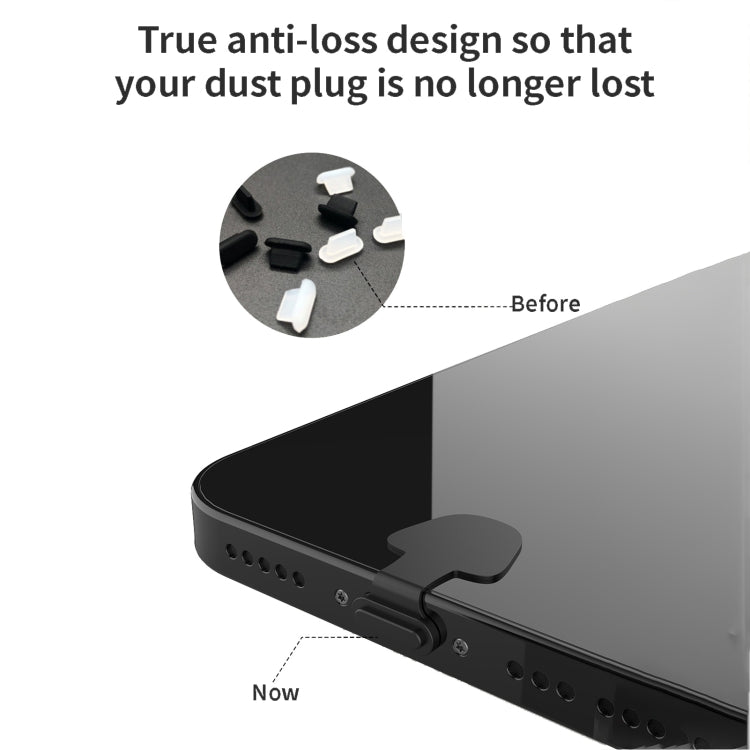 10pcs USB-C/Type-C Mobile Phone Charging Port Silicone Anti-Dust Plug Back-adhesive Loss-proof Cover(Transparent) by buy2fix