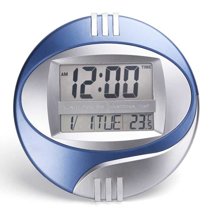 3885N Modern Silent Electronic Clock LCD Large Character Clock(Blue) - Wall Clock by buy2fix | Online Shopping UK | buy2fix