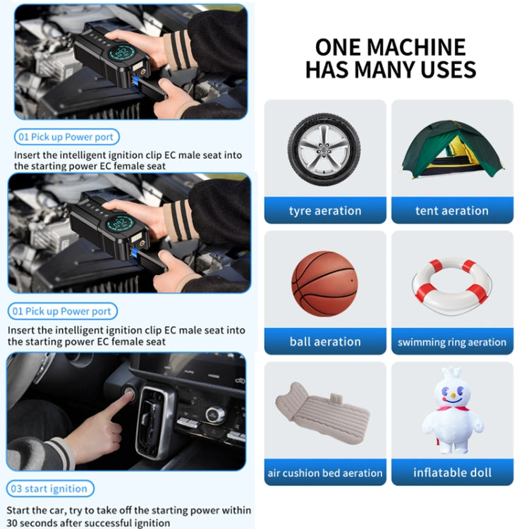 YX1920SH 8400mAh+EVA Bag Vehicle Emergency Start Power Supply Air Pump All-in-one Machine - by buy2fix | Online Shopping UK | buy2fix