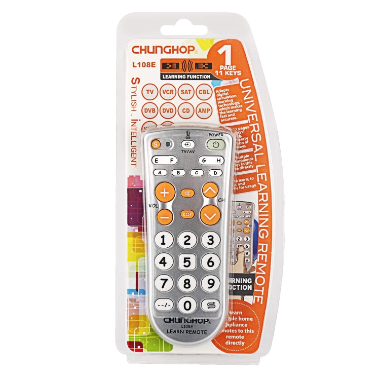 CHUNGHOP L108E Infrared Learning Universal TV Remote Control by CHUNGHOP