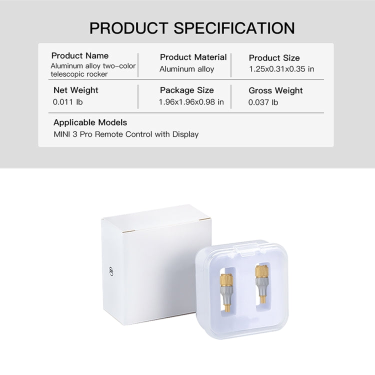 For DJI Mini 3 Pro RCSTQ Aluminum Alloy Two Color Telescopic Joystick With Screen Remote Control Thumb Operation Rod(As Show) by RCSTQ