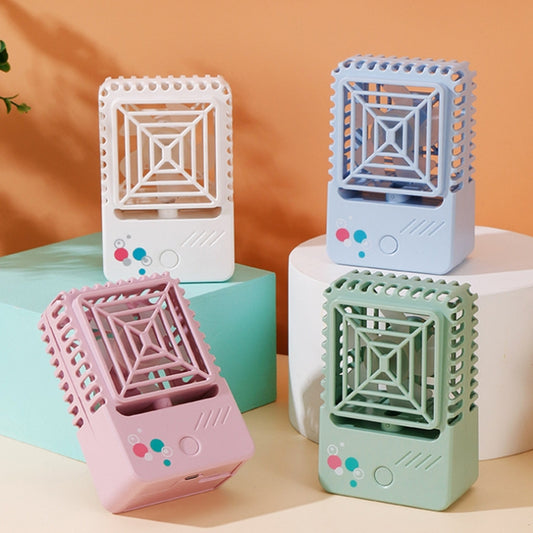 820 Mini Desktop USB Charging Fan Handheld Portable Dormitory Square Small Fan(Sky Blue) by buy2fix