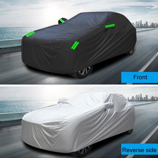 190T Silver Coated Cloth Car Rain Sun Protection Car Cover with Reflective Strip, Size: L by buy2fix