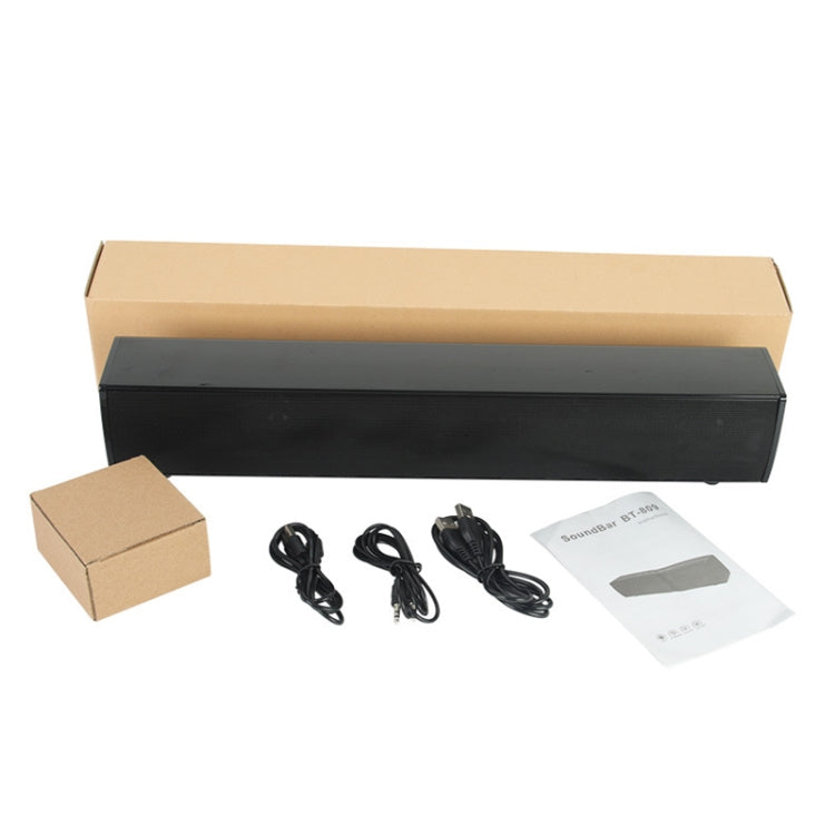 BT809S Desktop Long Gaming Bluetooth Speaker Computer USB Plug-in Intelligent Ambient Light Audio(Black) - Desktop Speaker by buy2fix | Online Shopping UK | buy2fix