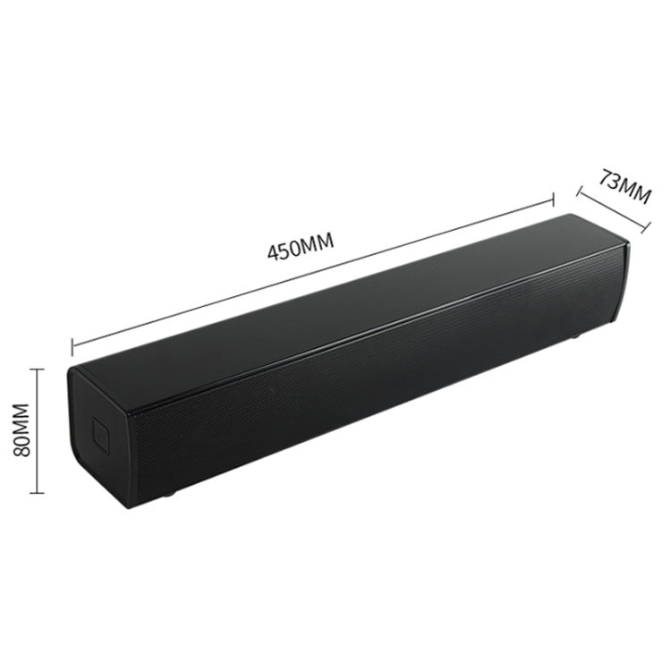 BT809S Desktop Long Gaming Bluetooth Speaker Computer USB Plug-in Intelligent Ambient Light Audio(Black) - Desktop Speaker by buy2fix | Online Shopping UK | buy2fix