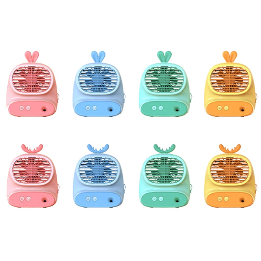 CS1319 Desktop Small Hydrating Spray Cartoon Fan Rechargeable Silent Humidifying Fan(Bunny Yellow) by buy2fix