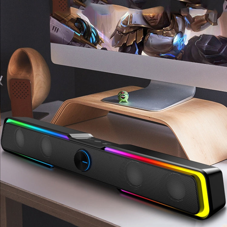 Wired+Bluetooth Version HP DHE6002S RGB Lights HiFi Sound Effect Computer Audio Desktop Long Strip Speakers - by HP | Online Shopping UK | buy2fix