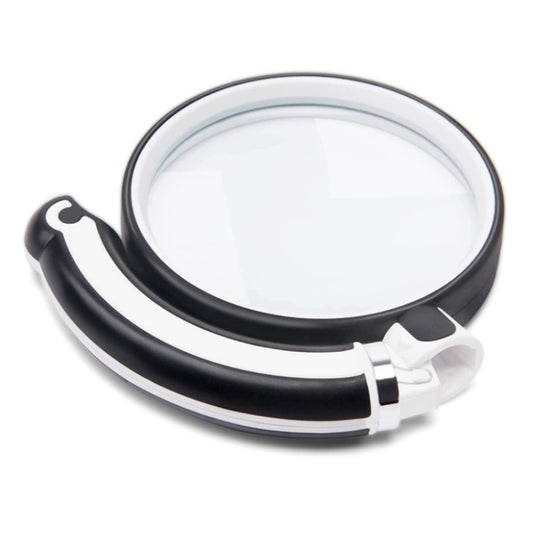 100mm Rubber Handle Folding Rotating Hand Magnifying Glass by buy2fix
