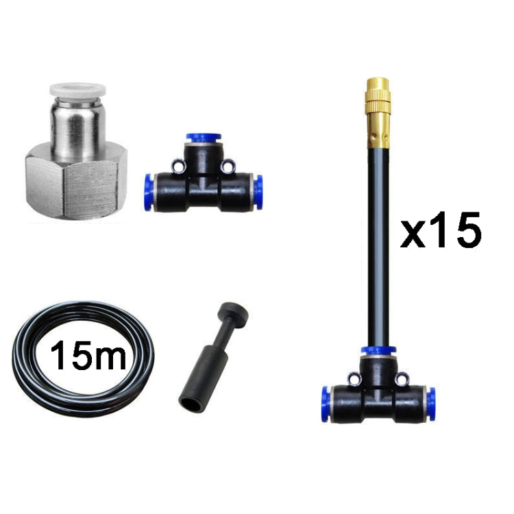 15m Kit Brass Misting Nozzles Bend Arbitrarily Atomized Sprayer Garden Irrigation - Watering & Irrigation by buy2fix | Online Shopping UK | buy2fix
