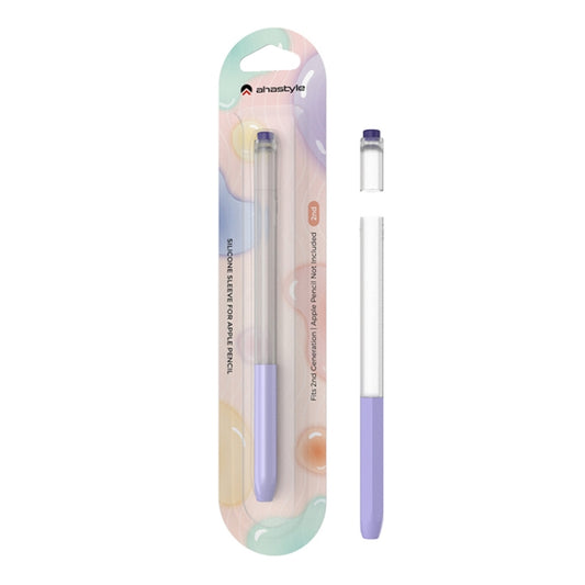 For Apple Pencil 2 AhaStyle PT-LC05 Jelly Style Translucent Silicone Protective Pen Case(Purple) by AhaStyle